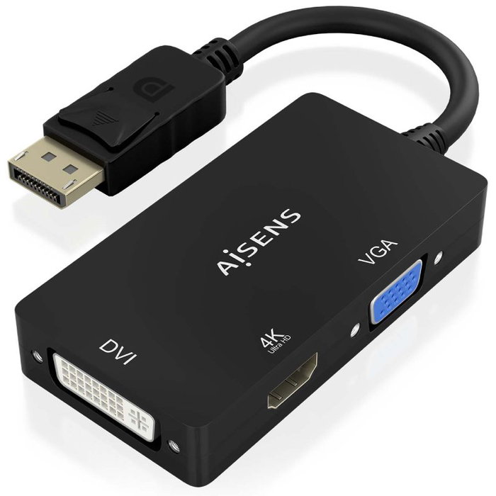 Aisens Conversor DisplayPort a VGA/DVI/HDMI 4K A125-0861 Aisens Conversor DisplayPort a VGA/DVI/HDMI 4K A125-0861